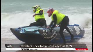 Trans Agulhas Challenge  Revellers flock to Santos Beach in Mossel Bay [upl. by Myrtia]