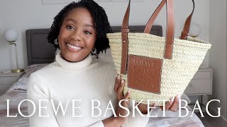 LOEWE BASKET BAG MEDIUM UNBOXING 2022  First Impressions What Fits Mod Shots amp Is It Worth It [upl. by Suirada]