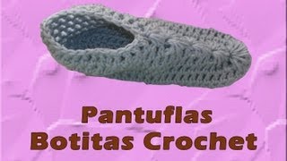 Botitas tipo pantuflas a crochet [upl. by Zul76]