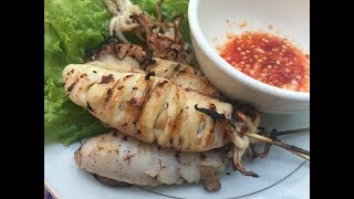 Stuffed Squidម៉ឹកញាត់គ្រឿងជាមួយផ្សិត [upl. by Charlot]