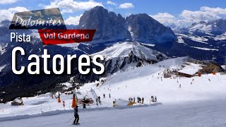 Pista Catores i 3 cambi di pendenza micidiali del Seceda dolomitisuperski seceda pistanera [upl. by Leirol825]