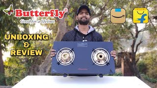 Butterfly 2 Burner Gas Stove Black Unboxing  Review  Best Gas Stove [upl. by Ydnic]