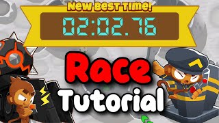 BTD6 Race Tutorial  guide  Crater Time [upl. by Wildee]