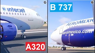 A320 de Interjet vs 737 de Aeroméxico  A punto de despegar Reconstrucción [upl. by Aramoiz]