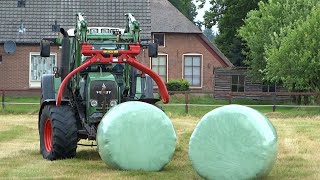 Collecting Bales  Fendt 415 Vario  Balen transport  P van den Hardenberg [upl. by Neenaej]