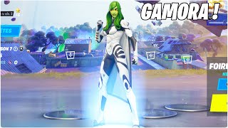 Fortnite quotGAMORAquot SKIN IN GAME FULL SHOWCASE  Guardians of The Galaxy Skin [upl. by Lincoln]