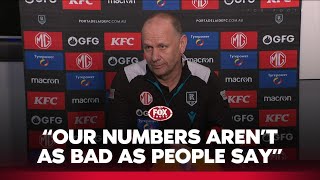 Ken Hinkley Our numbers arent so bad  Port Adelaide press conference  Fox Footy [upl. by Eillod40]