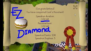 OSRS Cooks assistant Quest speedrunning 13240 Easy Diamond Rank 6 replicable [upl. by Xantha414]