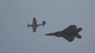 Columbus Air Show 2023 F22 Raptor Demo with USAF Heritage Flight P51D Mustang [upl. by Ritch]