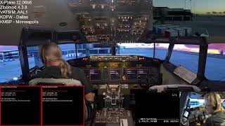 KDFW  KMSP VATUSA FNO  XPlane 12  ZiboMod  Home Cockpit  B737 [upl. by Nahpets]