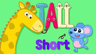 Tall and short song for kindergarten  kids nursery rhymes with Monster ABC [upl. by Idelson]