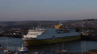 The DFDS Seaways Seven Sisters Ferry Turning around in Newhaven Port [upl. by Udall869]