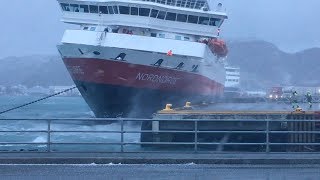 Ship Blown Against Dock During Storm [upl. by Lemuela]