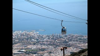 BENALMADENA COSTA DEL SOL SPAIN BEACH AND CABLE CAR RIDE [upl. by Higinbotham]