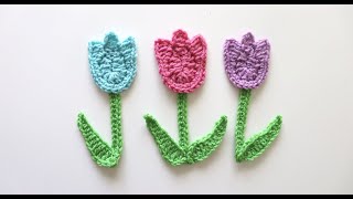 Easy Crochet Tulips [upl. by Meela]