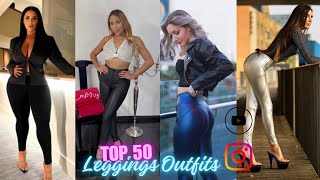 Top 50 Leather Leggings Outfits Of The Year 2023  How To Style Shiny Leggings Fashion  GRWM Blog [upl. by Enyamrahs145]