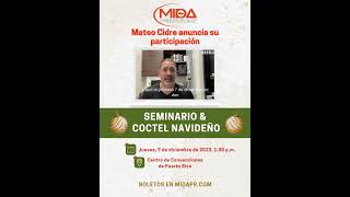 Mateo Cidre anuncia su participación en Seminario Coctel Navideño [upl. by Clarette]