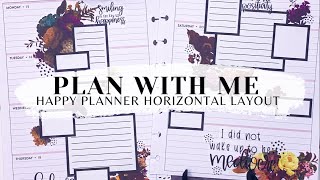 PLAN WITH ME 📒  HAPPY PLANNER HORIZONTAL LAYOUT  FALL FLORALS  NOV 15  21 [upl. by Rebliw390]