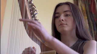 Harpist Aoife Ní Bhriain practicing for Feis Ceoil 2021 [upl. by Ydnys218]