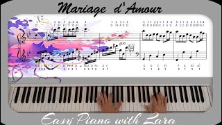 quotMariage dAmourquot Paul de Senneville  Piano Tutorial  Letter Notes [upl. by Valerle]