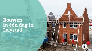 Bouwen in één dag in Lelystad tweelaags met kap Fijn Wonenwoningen [upl. by Raskin]