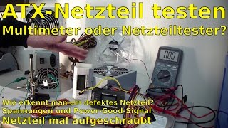 PC ATX Netzteil testen mit Multimeter oder Netzteiltester  Test von 33V  5V  12V [upl. by Llennahc]