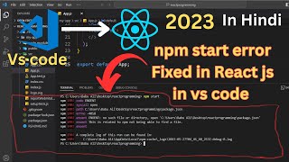 npm start not working  How to fix npm error React npm start error node js npm start in vs code [upl. by Ambrosius]