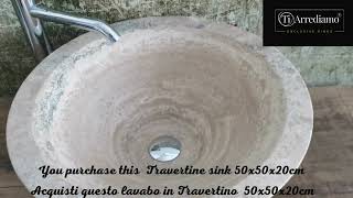 lavabo rotondo in travertino [upl. by Anaiq]