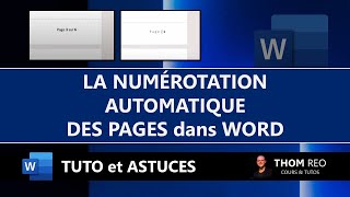 Comment NUMÉROTER LES PAGES dun document WORD   Tutoriel et Astuces [upl. by Chainey]