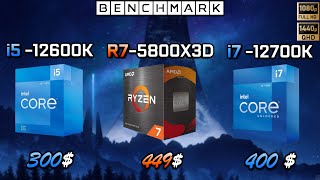 Intel i5 12600k vs Ryzen 5800X3D vs i7 12700k  Benchmark  Test in 7 Games [upl. by Lombardi953]