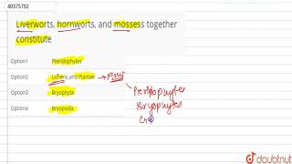 Liverworts hornworts and mossess together constitute [upl. by Gavini]