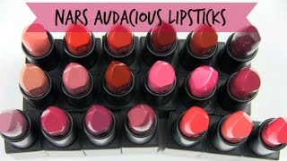 NARS Audacious Lipsticks Live Swatches amp Review [upl. by Yahsat]