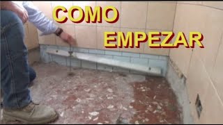 Colocación de baldosas de la forma más fácil y rápida  Colocar cerámica en pared [upl. by Dde]