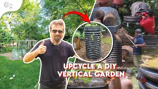 DIY Vertical Garden Using Upcycled Materials  Hügelkultur Technique for Sustainable Gardening [upl. by Natsud]