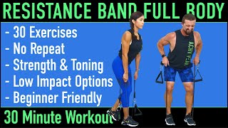 Resistance Band Full Body Workout  No Repeat Full Body Ban Workout [upl. by Idette]