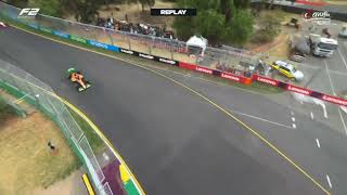 Hauger crash 2024 Australia F2 Feature Race [upl. by Violetta]