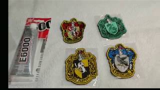 DIY HARRY POTTER HOOK AND LOOP PATCHES WITH FABRIC GLUE E6000 [upl. by Notlehs]