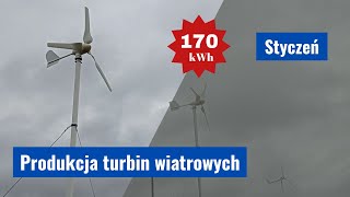 Produkcja małych turbin wiatrowych za miesiąc styczeń [upl. by Erasaec]