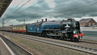 60163 Tornado whistles and races past Retford on The Cathedrals Express  030713 [upl. by Eremahs170]