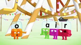 Alphablocks  Volume 3 Episode 16  Fair Digraph ER and Trigraphs AIR URE EAR [upl. by Anelliw]