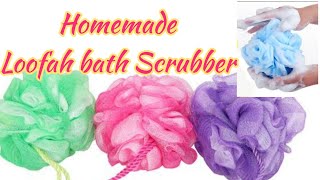 How to make loofah bath sponge at homediy loofah spongeBathingbrush Loofah bath sponge makingDiy [upl. by Aihsakal]