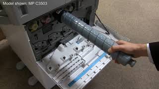 Replacing toner on a Ricoh Colour MFP MP C2003 amp MP C6003  How To  Ricoh [upl. by Neelak938]