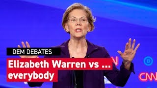 Elizabeth Warren gets the front runner treatment during debate [upl. by Porty101]