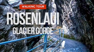 Rosenlaui Glacier Gorge walking tour  hidden gorge near Meiringen Switzerland [upl. by Aicatan587]