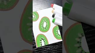 Acrylic Markers Kiwi art dollarama acrylicmarkers drawing painting asmr relieving relaxing [upl. by Luckett]