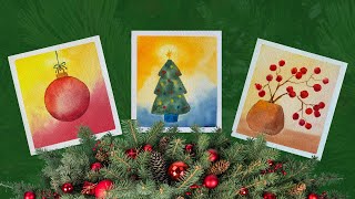 Cute Easy 10 Minute Christmas Cards  Watercolor Fun [upl. by O'Donnell]