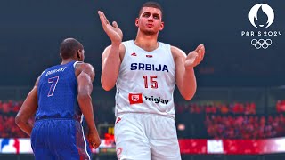 NBA 2K24 Live Simulation  USA vs Serbia FULL GAME  Olympic Mens Basketball [upl. by Carmelita514]