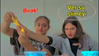 Kardeşimle slime challengeçıldırdım🥺 [upl. by Atteyek]