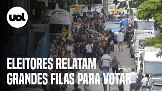 Votação do 1º turno Eleitores de diversas cidades do Brasil relatam grandes filas para votar [upl. by Leira]