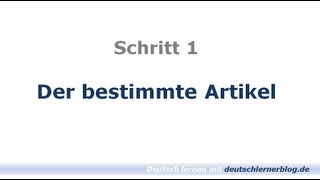 Deutsch lernen  Learn German Bestimmter Artikel  Deklination 01 [upl. by Anirazc]